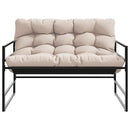 vidaXL tópszínű acél kerti pad párnával 113 cm