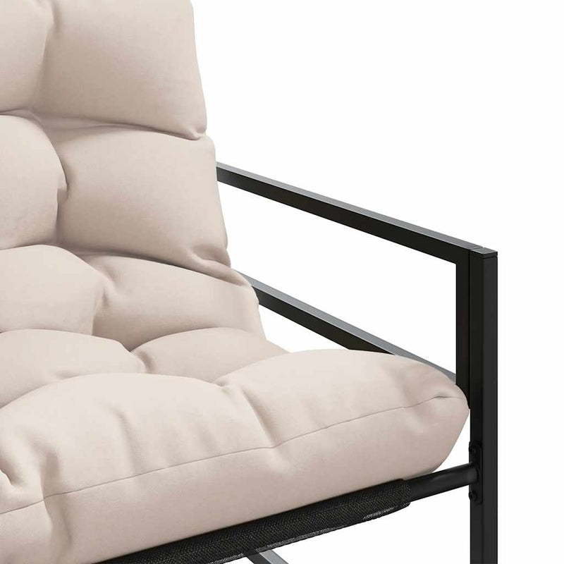 vidaXL tópszínű acél kerti pad párnával 113 cm