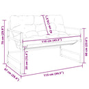 vidaXL tópszínű acél kerti pad párnával 113 cm