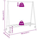 vidaXL bambusz ruhaállvány polcokkal és kerekekkel 103 x 40 x 183 cm