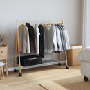 vidaXL bambusz ruhaállvány polcokkal és kerekekkel 103 x 40 x 183 cm