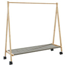 vidaXL bambusz ruhaállvány polcokkal és kerekekkel 103 x 40 x 183 cm
