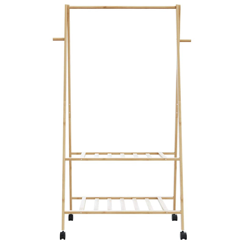 vidaXL bambusz ruhaállvány polcokkal és kerekekkel 96x45,5x155,5 cm