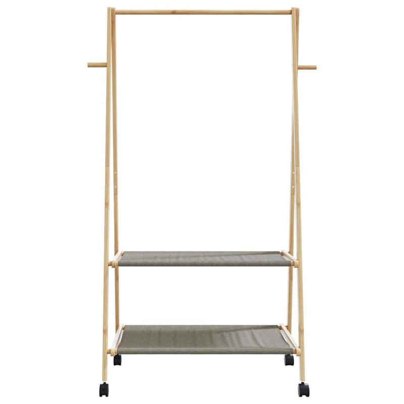 vidaXL bambusz ruhaállvány polcokkal és kerekekkel 96x45,5x155,5 cm