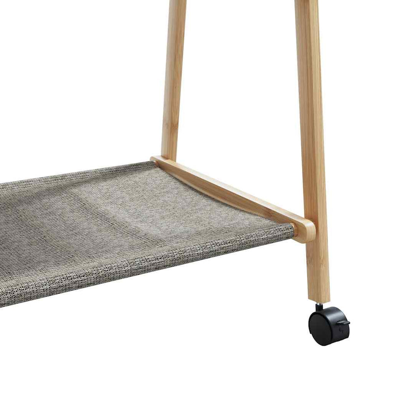 vidaXL bambusz ruhaállvány polcokkal és kerekekkel 96x45,5x155,5 cm