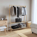 vidaXL bambusz ruhaállvány polcokkal 132 x 45,5 x 150,5 cm