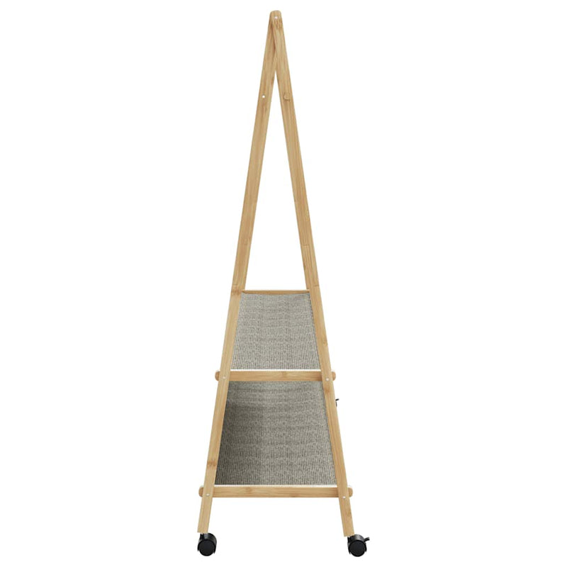 vidaXL bambusz ruhaállvány polcokkal és kerekekkel 132x45,5x155,5 cm