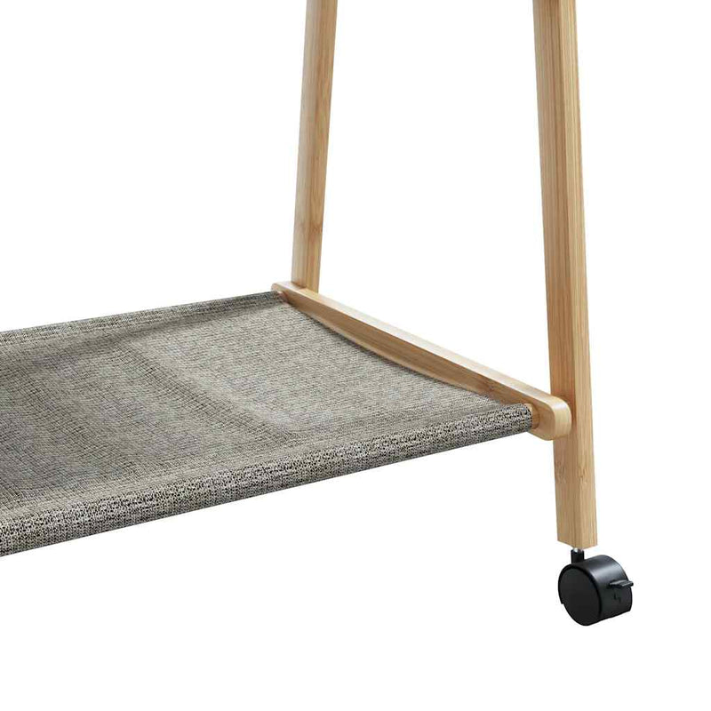 vidaXL bambusz ruhaállvány polcokkal és kerekekkel 132x45,5x155,5 cm