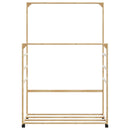 vidaXL bambusz ruhaállvány polcokkal és kerekekkel 90x35x155 cm
