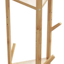vidaXL kabátállvány kampókkal és polcokkal bambusz 39x33x166cm bambusz