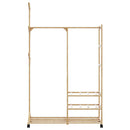 vidaXL bambusz ruhaállvány polcokkal és kerekekkel 100x38x175,5 cm