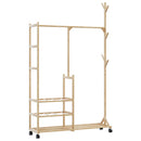 vidaXL bambusz ruhaállvány polcokkal és kerekekkel 100x38x175,5 cm