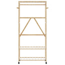 vidaXL bambusz ruhaállvány polcokkal és kerekekkel 90x40x179,5 cm