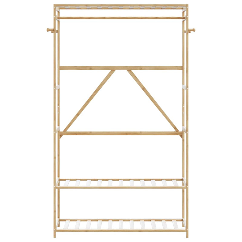 vidaXL bambusz ruhaállvány polcokkal 110x40x175 cm