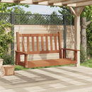 vidaXL barna tömör fenyőfa kerti hintapad fém láncokkal