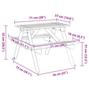 vidaXL tömör fenyőfa piknikasztal 4 gyereknek napernyőlyukkal