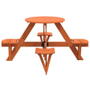 vidaXL kerek tömör fenyőfa piknikasztal napernyőfurattal 4 gyereknek