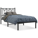 vidaXL fekete fém ágykeret fejtámlával 75 x 190 cm