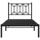 vidaXL fekete fém ágykeret fejtámlával 75 x 190 cm
