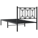 vidaXL fekete fém ágykeret fejtámlával 75 x 190 cm