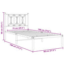 vidaXL fekete fém ágykeret fejtámlával 75 x 190 cm