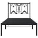 vidaXL fekete fém ágykeret fejtámlával 80 x 200 cm