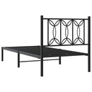 vidaXL fekete fém ágykeret fejtámlával 80 x 200 cm
