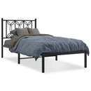 vidaXL fekete fém ágykeret fejtámlával 90 x 190 cm