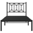 vidaXL fekete fém ágykeret fejtámlával 90 x 190 cm