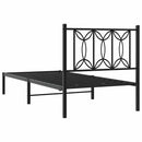 vidaXL fekete fém ágykeret fejtámlával 90 x 190 cm