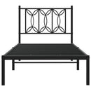 vidaXL fekete fém ágykeret fejtámlával 90 x 200 cm