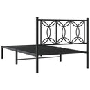 vidaXL fekete fém ágykeret fejtámlával 100 x 190 cm
