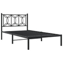 vidaXL fekete fém ágykeret fejtámlával 100 x 200 cm
