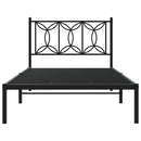 vidaXL fekete fém ágykeret fejtámlával 100 x 200 cm