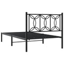 vidaXL fekete fém ágykeret fejtámlával 100 x 200 cm