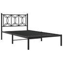 vidaXL fekete fém ágykeret fejtámlával 107 x 203 cm