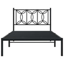 vidaXL fekete fém ágykeret fejtámlával 107 x 203 cm