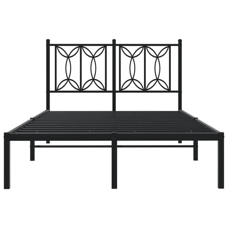 vidaXL fekete fém ágykeret fejtámlával 120 x 190 cm
