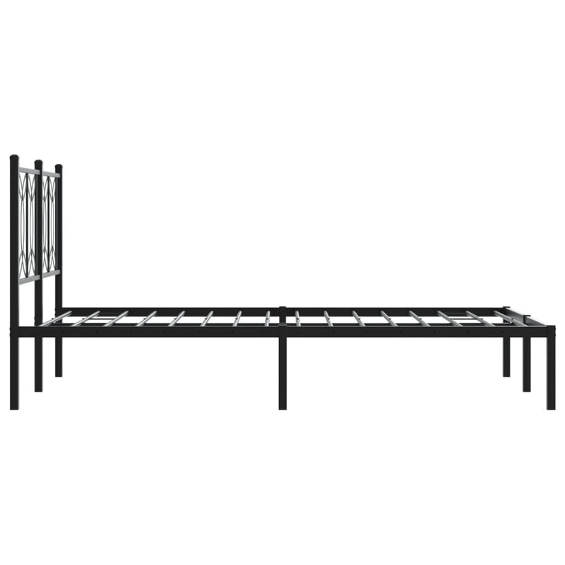 vidaXL fekete fém ágykeret fejtámlával 120 x 190 cm