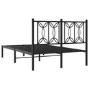 vidaXL fekete fém ágykeret fejtámlával 120 x 190 cm