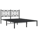 vidaXL fekete fém ágykeret fejtámlával 135 x 190 cm