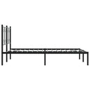 vidaXL fekete fém ágykeret fejtámlával 135 x 190 cm