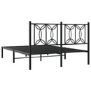 vidaXL fekete fém ágykeret fejtámlával 135 x 190 cm