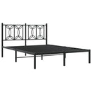 vidaXL fekete fém ágykeret fejtámlával 140 x 190 cm