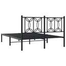 vidaXL fekete fém ágykeret fejtámlával 140 x 190 cm