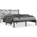 vidaXL fekete fém ágykeret fejtámlával 140 x 190 cm