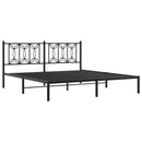 vidaXL fekete fém ágykeret fejtámlával 183 x 213 cm