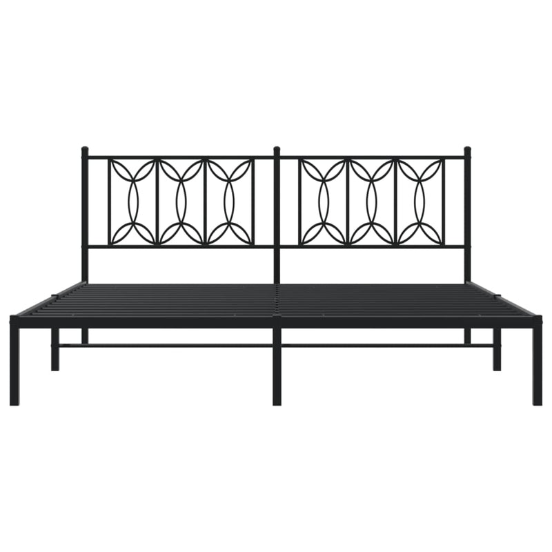 vidaXL fekete fém ágykeret fejtámlával 183 x 213 cm