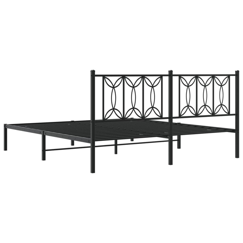 vidaXL fekete fém ágykeret fejtámlával 183 x 213 cm