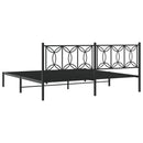 vidaXL fekete fém ágykeret fejtámlával 193 x 203 cm